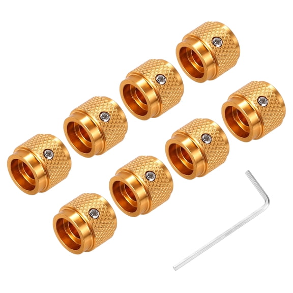 8PCS Guitar Knobs Metal, Volume Tone Control Dome Knobs 1/4", Gold