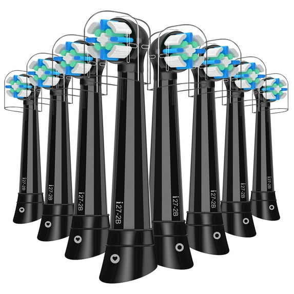 8PCS IO Replacement Heads Compatible with Oral B IO 2/3/4/5/6/7/8/9/10/Deep Clean Series Electric Toothbrush, Brush Heads Compatible with Oral B IO for Teeth Cleaning (Black/White)