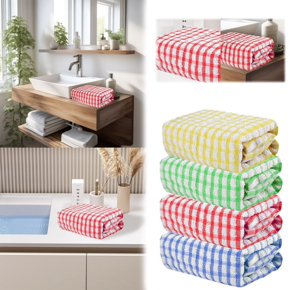 8PCS Kitchen Cleaning Cloths, Microfiber Dish Cloths, All-Purpose Washing/Soft/Lint Free/Absorbent/Quick Dry Reusable Washable Towels for Bathroom/Car/Glass, 11.87''x11.87'' (4 Colors)