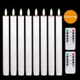thumbnail image 1 of Lasumora Flameless Taper Candles with Remote and Timer, Battery Operated Real Wax White 8PCS LED Candles for Dinner Wedding Holiday Decor, 1 of 8