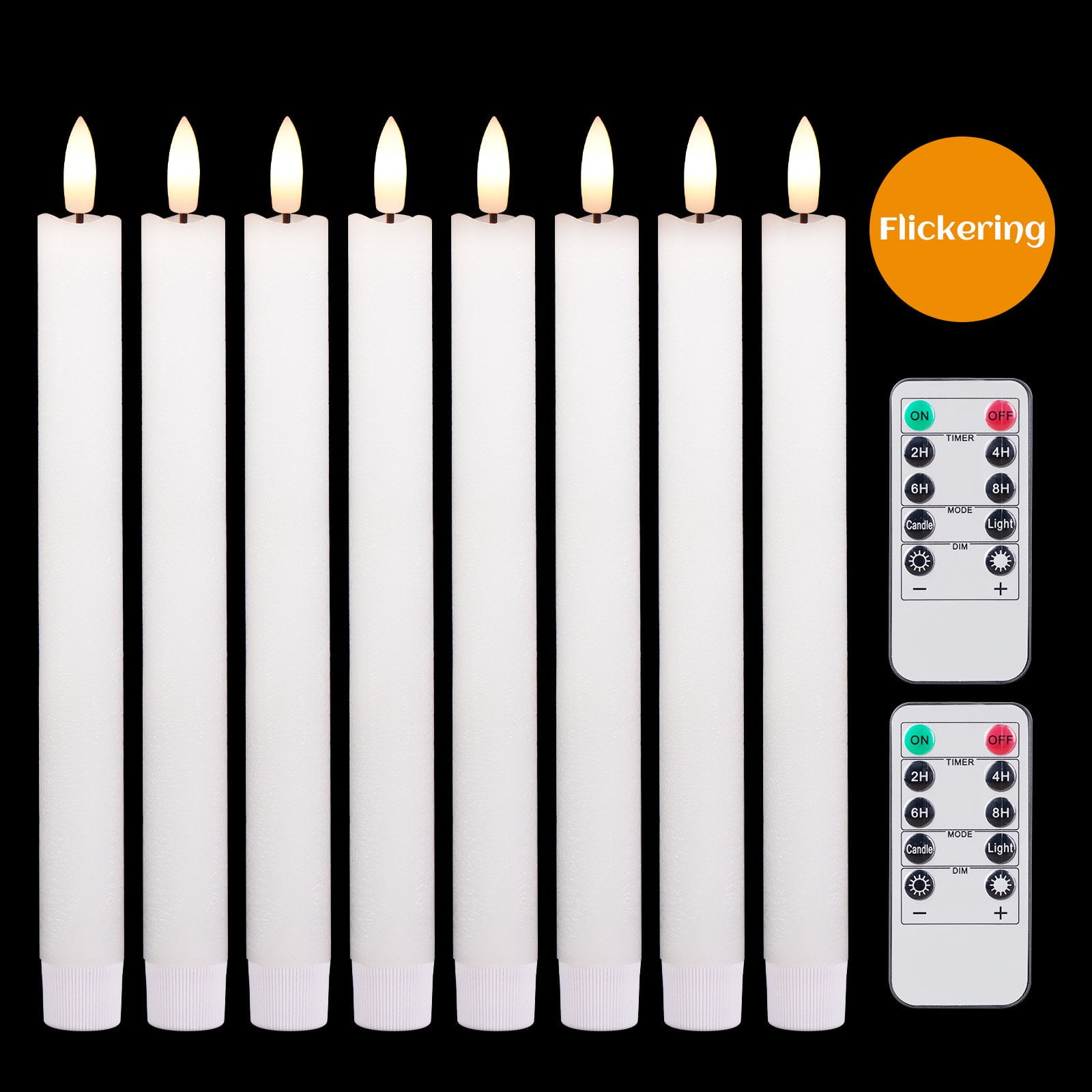 8PCS LED Taper Flameless Candles, Lasumora Battery Operated Candles with Timer and Remote