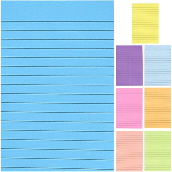 8PCS Lined Self Stick Notes Memo Pads, Color Coded Organization, Visible Reminders for Office Plans