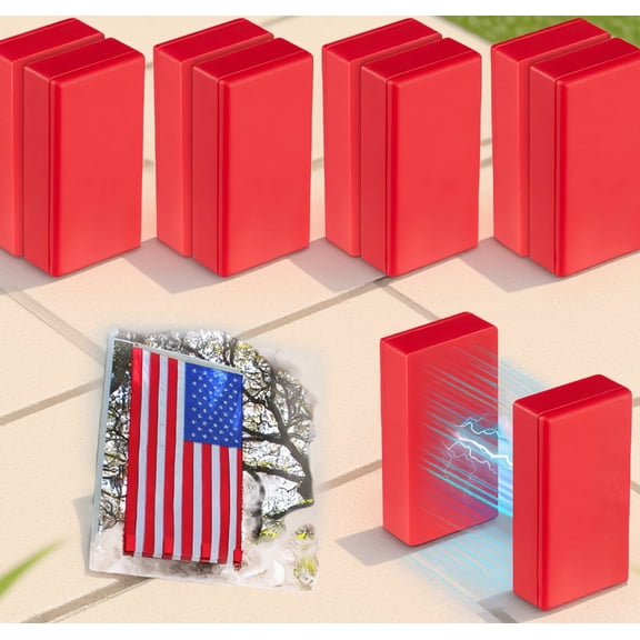 8PCS Magnetic Flag Weights for Outdoor Flags, Heavy Duty Rubber Coated Weights, Tangling, 4 Pairs