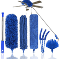thumbnail image 1 of 8PCS Microfiber Duster with Detachable Extension Pole(Stainless Steel) 30-100" Duster Cleaning Kit for Cleaning Fan Cobweb, Washable Lightweight Duster for Ceiling Fan Webs, Blinds, 1 of 10
