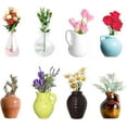 thumbnail image 1 of 8PCS Mini Ceramic Vase Magnets - 3D Flower Fridge Magnets, Cute Decorative Holders for Notes & Photos, 1 of 6