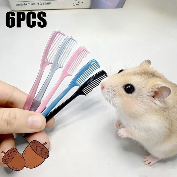 8PCS Mini Small Animal Floating Fur Comb, Random Colors, Gentle Deshedding & Detangling Brush for Hamster, Guinea Pig, Rabbit, Ferret, Squirrel