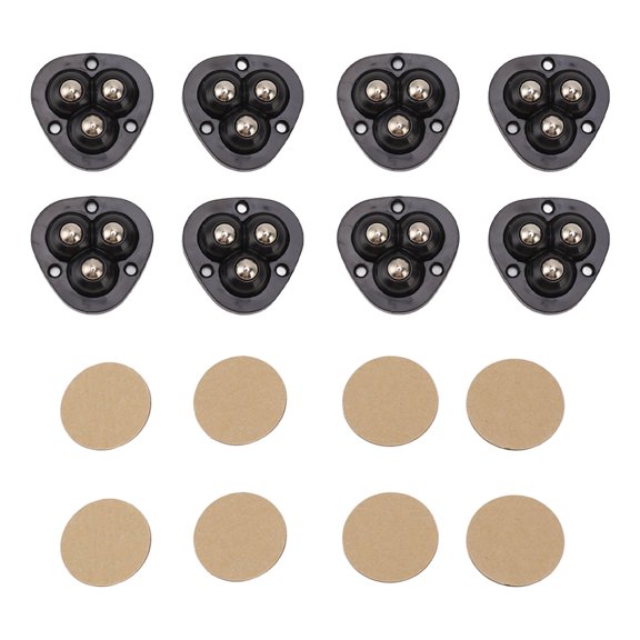 8PCS Mini Stainless Steel Caster Wheels with Self-Adhesive, 360-Degree Swivel for Smooth Rolling, Easy Install Sticky Pulley for Appliances