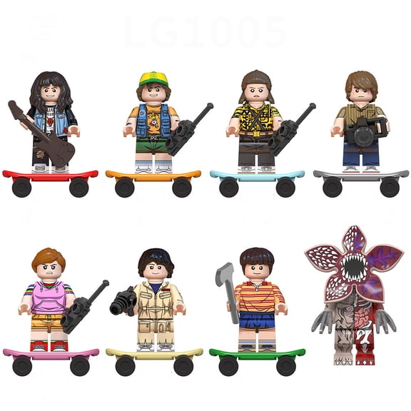 8PCS Minifigures Set Eleven Upside Down Max Hawkins Movies Demogorgon Steve Dustin Mike Will Erica Robin Nancy Building Blocks, Creative Puzzle Toys for Children Christmas Gift Birthday Present