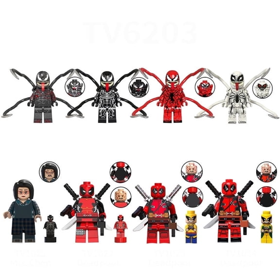 8PCS Minifigures Super Movies Building Blocks, Creative Puzzle Toys for Children Christmas Gift Birthday Present