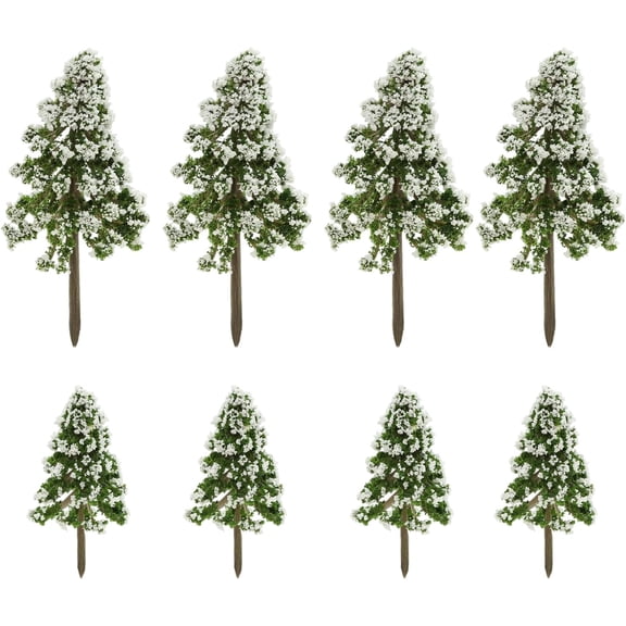8PCS Mixed Scale Model Trees, Mini Snow Pine Model Trees 2-3 Inch, for Diorama Supplies Christmas Accessories Miniature Christmas Trees Micro Train Landscape Railway Sand Table