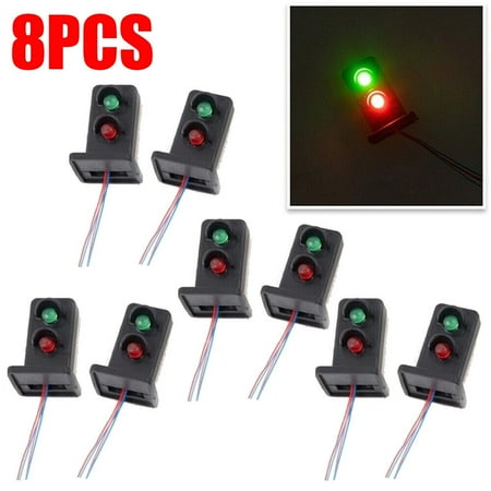 8PCS Model Train Signals 2 Lights OO HO Scale Railroad LED Signal Lamp 20mm ##