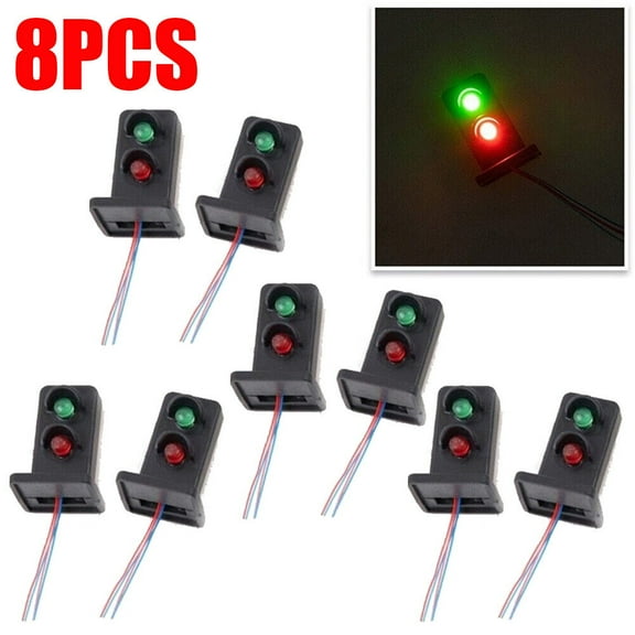 8PCS Model Train Signals 2 Lights OO HO Scale Railroad LED Signal Lamp 20mm ##