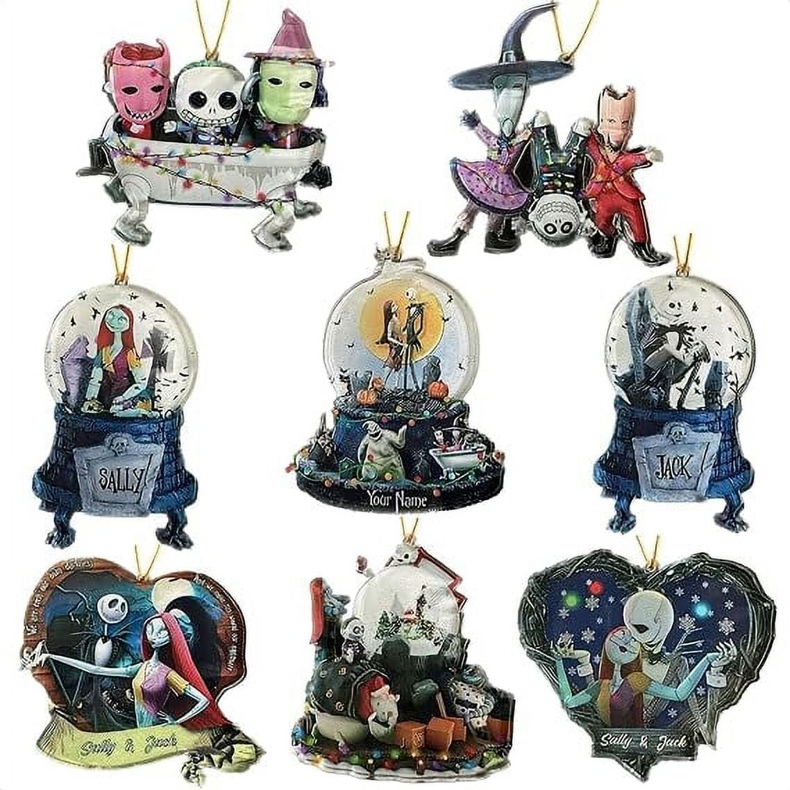 8PCS Nightmare Before Christmas Jack and Sally Hanging Ornament Christmas Tree Decoration