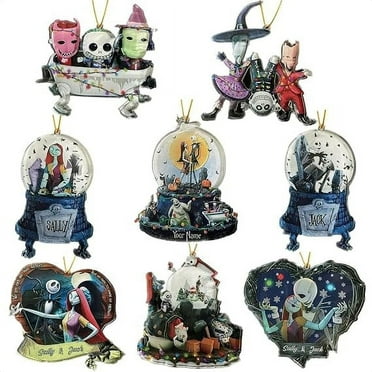 8PCS Nightmare Before Christmas Jack and Sally Hanging Ornament Christmas Tree Decoration