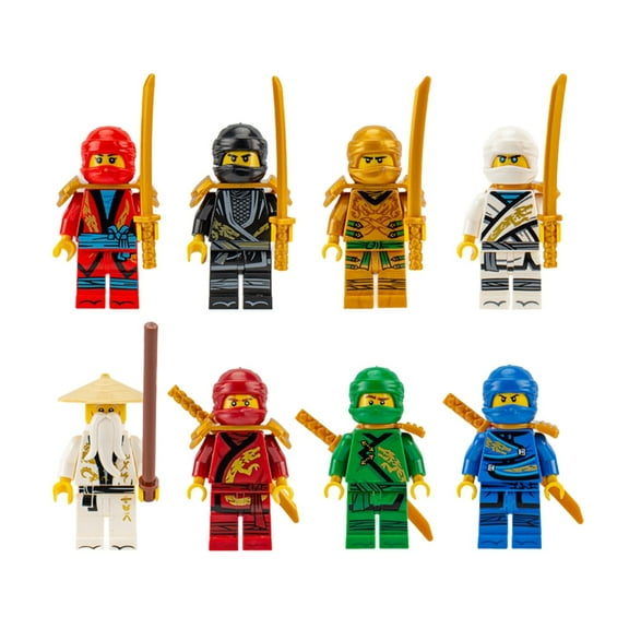 8PCS Ninja Building Blocks Minifigure Set 1.77Inch Ninja Character Action Figures Model Creative Collection Toy Set for Kids, Boys,and Enthusiasts(D)