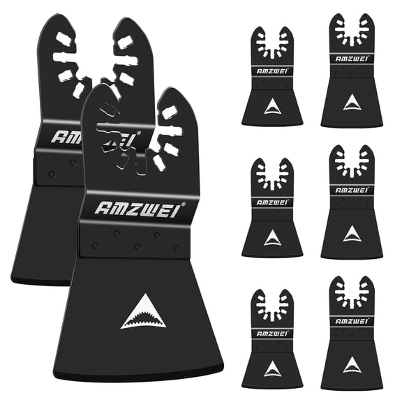 8PCS Oscillating Tool Scraper Blades,HCS Caulk Remover Tool Blades for Vinyl Flooring,Paint,Carpet,Tile Adhesives, Compatible with Dewalt Milwaukee Dremel, Ryobi,