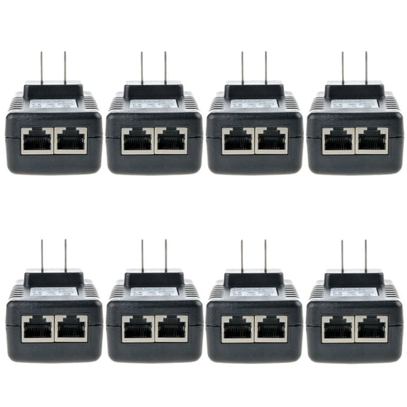8PCS POE Injector 24V 1A Wall Plug Ethernet Adapter IP Phone Camera Power Supply