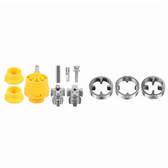 8PCS PVC Thread Maker Tool Electric Drill Plastic Pipe Tap Die Dies 1/2 Inch 3/4 Inch 1 Inch Pipe Threader Plumbing Tool,As Shown