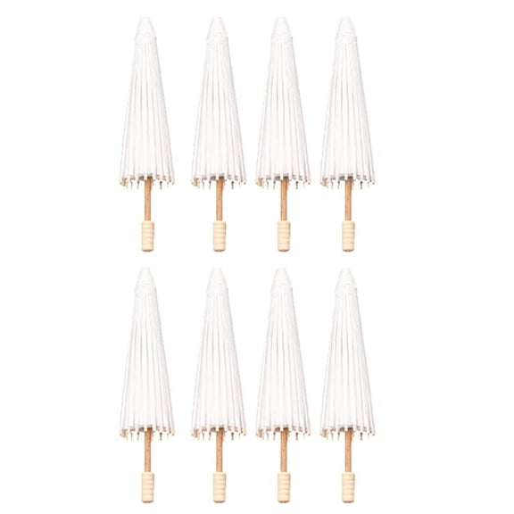 8PCS Paper Parasol Wedding Umbrella Favor 30cm Bamboo Umbrellas for Bridal Shower Centerpieces Photo Props