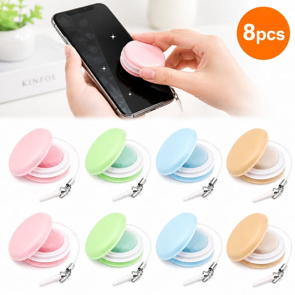 8pcs Upgrade Macaron Phone Screen Cleaner, Mobile Phone Screen Wipe, Portable Mobile Screen Cleaning Cloths Wiper Eye Glasses Cleaning Tools