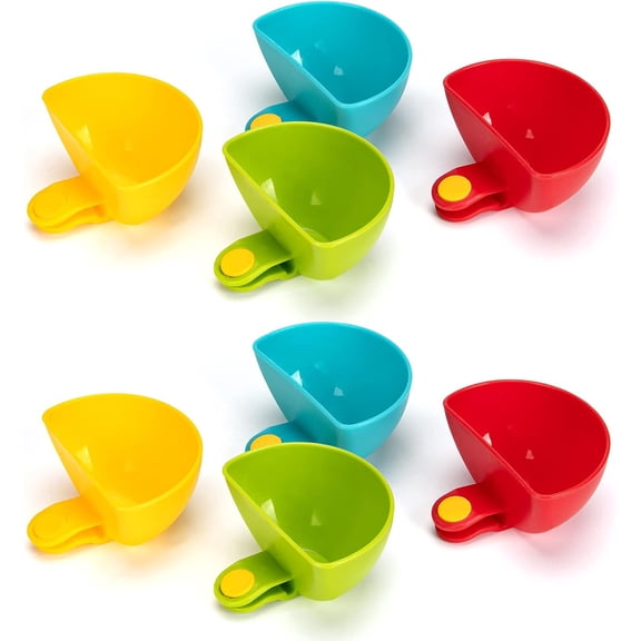 8PCS Plastic Dip Clips for Bowls Plates, Sauce Holder Chip and Dip Serving Set