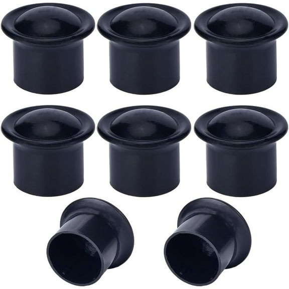 8PCS Platic Window Curtain Rod Covers Black Ends Curtain Caps 28mm Inner Diameter Column Drapery Pole Finials Curtain Heads
