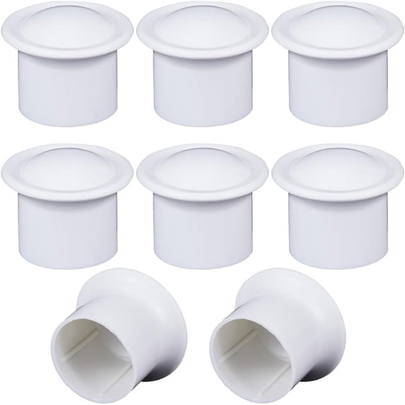 8PCS Platic Window Curtain Rod Covers White Ends Curtain Caps 28mm Inner Diameter Column Drapery Pole Finials Curtain Heads for DIY