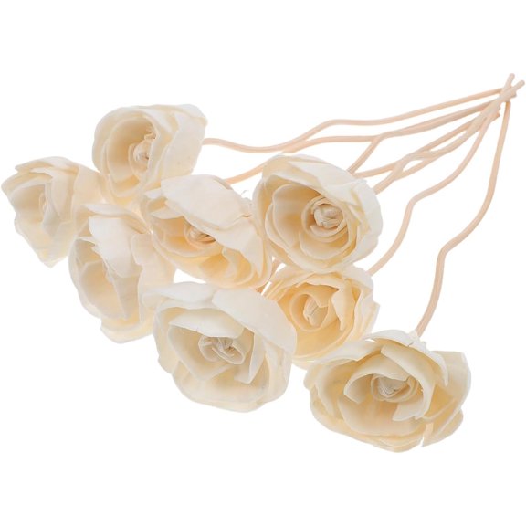 8PCS Rattan Flower Diffuser Sticks with Dried Flowers, Natural Grass and Wood Materials
