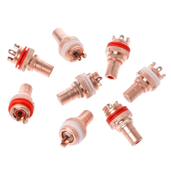 8PCS Red+White HIFI RCA Socket Socket Chassis High Quality CMC Female Connector