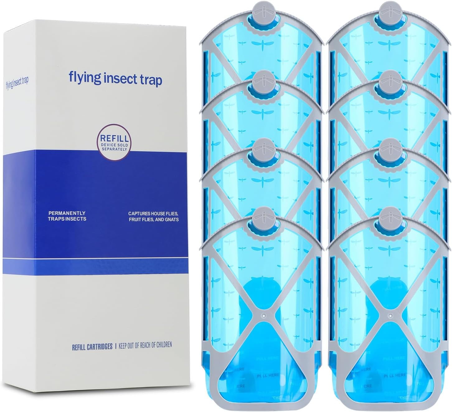 8PCS Refill Cartridge kit Compatible with ZEVO Flying Insect Trap Plug