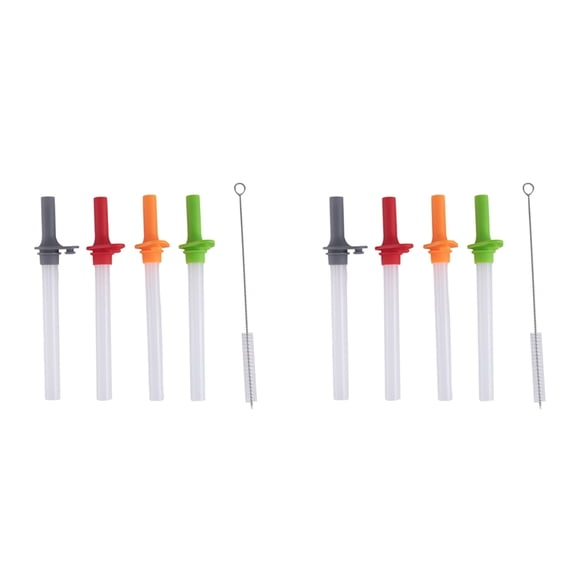 8PCS Replacement Straws with Bite Valve for Zak DesignsKelso 15 OZ, with 2 Brush Reusable Kids Cup Replacement Straws