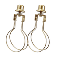 thumbnail image 1 of Lamp Shade Adapter, Clip on Lamp Shade, 2-Count Bulb Clip Adapter,SWAIFDEE Clip On Bulb Lamp Shades Finial Mounting Bracket Holder Support Fitter Parts, Converter Diy Lampshade Kit (Gold), 1 of 10