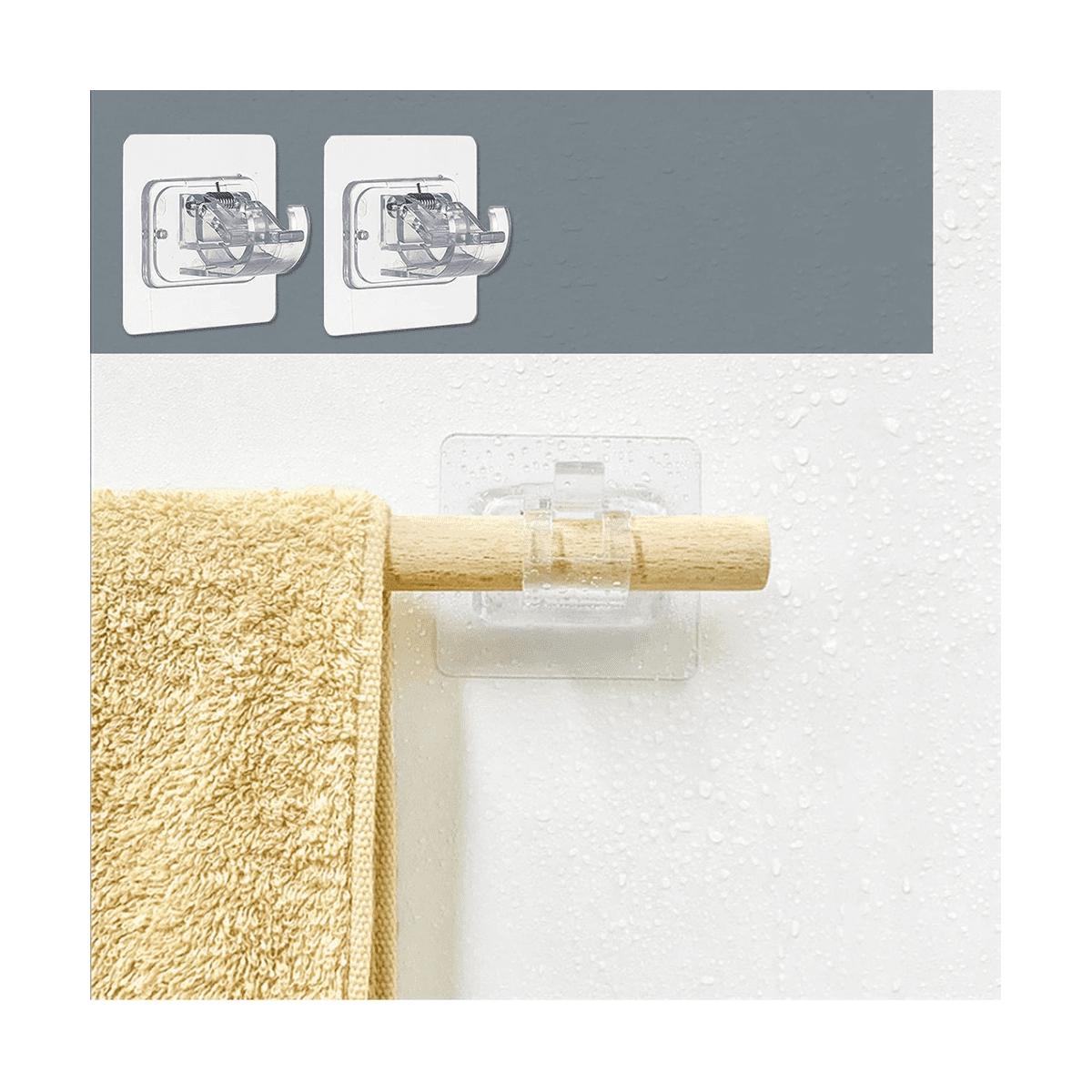 8PCS Self Adhesive Curtain Rod Bracket No Drill Curtain Rods Brackets