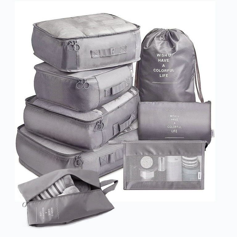 8PCS Set 6 Colors New Style Packing Cubes Easy Travel Luggage
