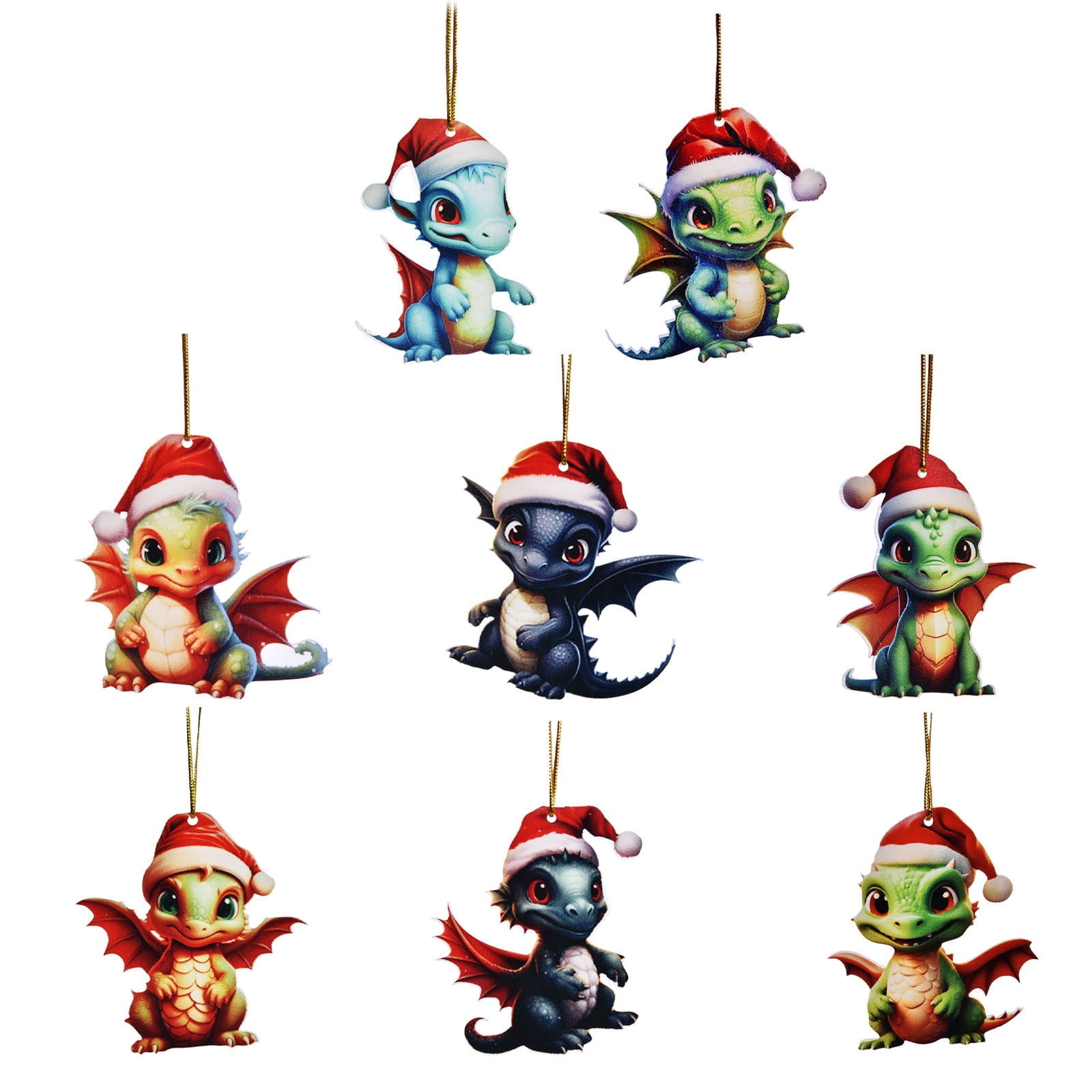 8PCS Set Christmas Baby Egg Acrylic Christmas Hanging Ornament