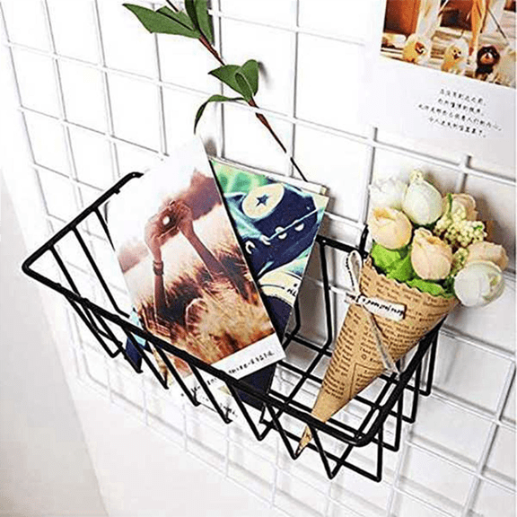 8PCS Shelf for Design Metal Wall Grille, Shelf Design Grid Photo Wall Used for Photo Wall Wire Basket