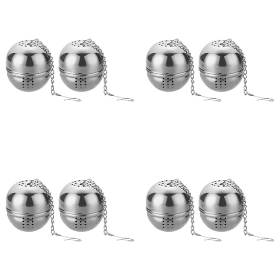 8PCS Small Size Stainless Steel Mesh Tea Ball with Extended Chain, Reusable Tea infuser Strainer, Portable Spice Ball for Loose Tea, Seasoning Cooking & Kitchen Daily Use