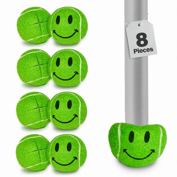 8PCS Smileyballs Pre-cut Walker Tennis Ball Glides (Green)