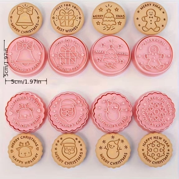 8PCS Snowflake Cookie Cutters Set - Durable Plastic Baking Molds for Holiday Treats