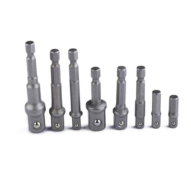 8PCS Socket Adapter Set 1 4 3 8 1 2 Square Impact Socket Extension Connector Power Drill Bit Adapter Walmart Business Supplies