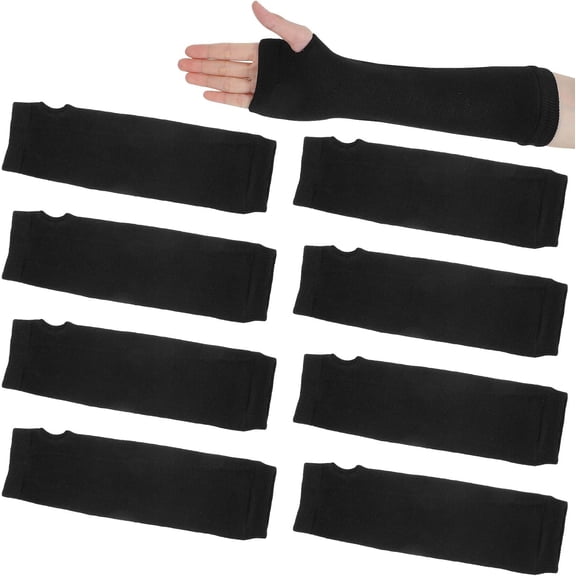 8PCS Soft Fabric Arm Cast Cover Elastic Hand Cast Socks Protector for Splint, Wrist Spica Wrap Liner Stockinette Sleeve for Women Men Under Brace Skin Friendly Protective Covers(Black)