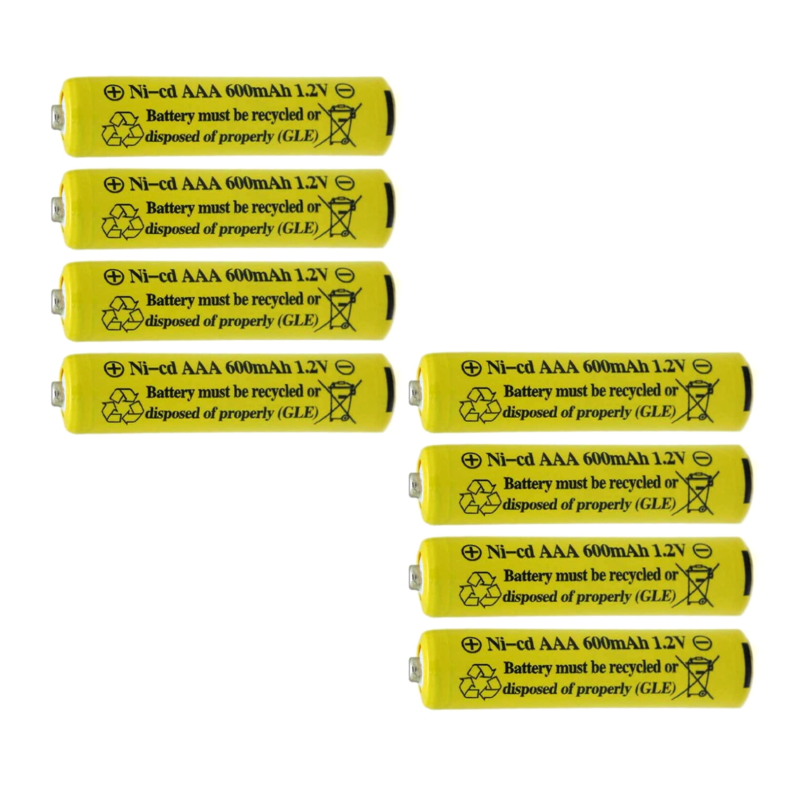 (8PCS) Solar Light Batteries AAA Triple A NI-Cd 600mAh 1.2V Rechargeable for Garden Lights Remotes Mice