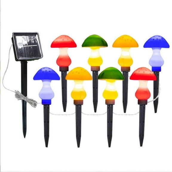 8PCS Solar Mushroom Lights for Outside - Waterproof Fairy & String Lights, Outdoor Garden Decor with Mushroom Lamp, Solar Powered for Yard, Patio, Lawn (Christmas Halloween)