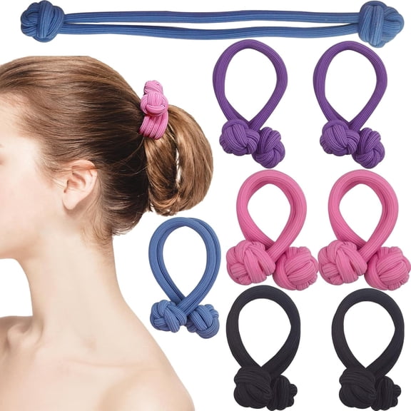 8PCS Spiral Double Knotting Braided Hair Ties for Ponytail Holders, 4 Colors No Damage Elastic Hair Tie Scrunchies Hairbands for Women Long Thick Thin Hair Sports Hair Accessories