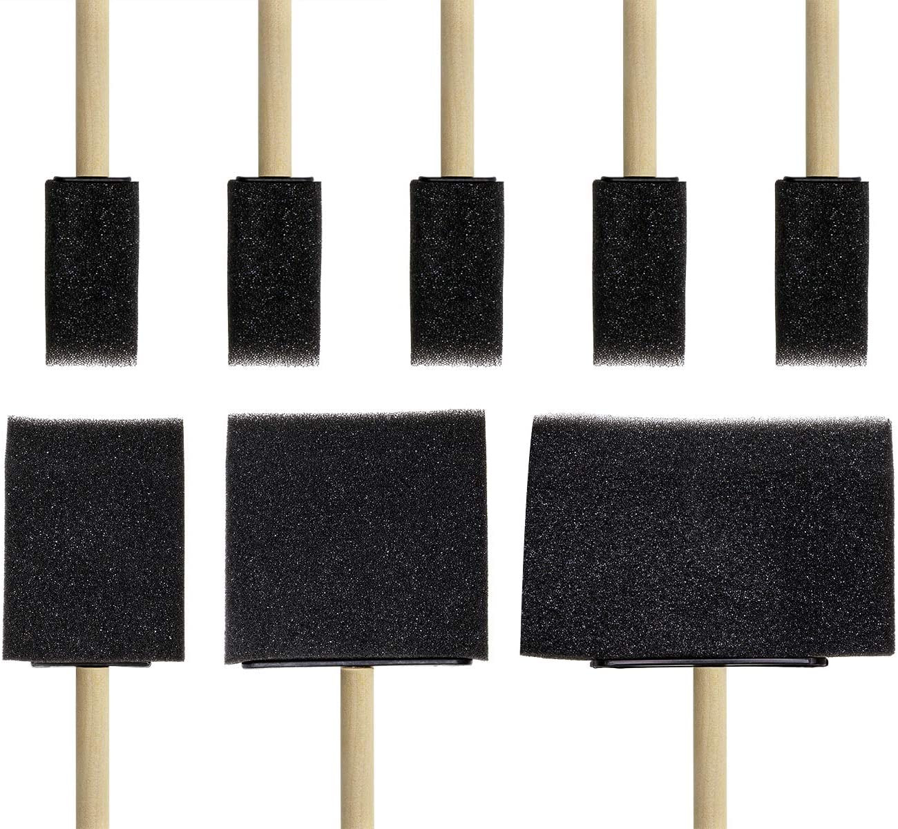 8pcs Sponge Brushes for Painting DIY Crafts Foam Paint Brush with Wooden Handles for Staining Stencils Art Project Decoupage Acrylics Varnishes Enamel