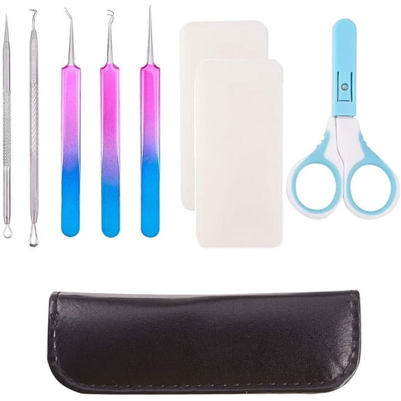 8PCS Stainless Steel Precision Craft Vinyl Weeding Tools with PU Leather Bag for Silhouettes Paper Craft Making and More
