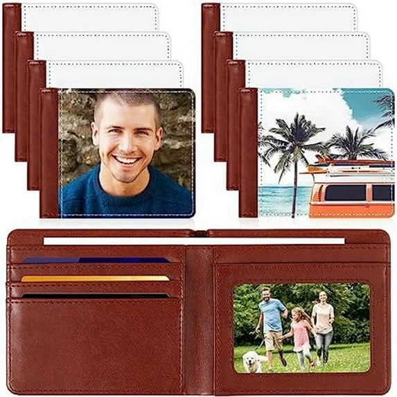 8PCS Sublimation Wallet Blank Heat Transfer Sublimation Bank Card Holder Compact Wallet for Christmas Father'sDay Office