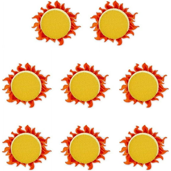 8PCS Sun Applique Patch Sunshine Logo Cartoon Patches Sun Iron on Patches Sew on Patches for Wikineon Mini Sun Embroidered Patches 7.5x7.5cm colorful