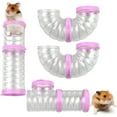 thumbnail image 1 of 8PCS Syrian Hamster Tube Set,Transparent Pet Cage Curvy Tunnel Kit DIY Dwarf Hamster Toy Tube Small Animal External Accessories Adventure Pipe for Mice Rat, 1 of 6