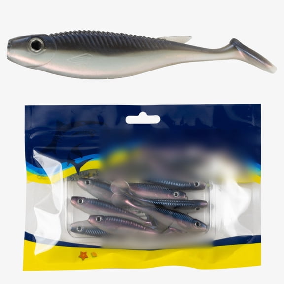 8PCS T-tail 6.5cm Pike for Predator Fishing 3d eyes Soft lure Fishing lures